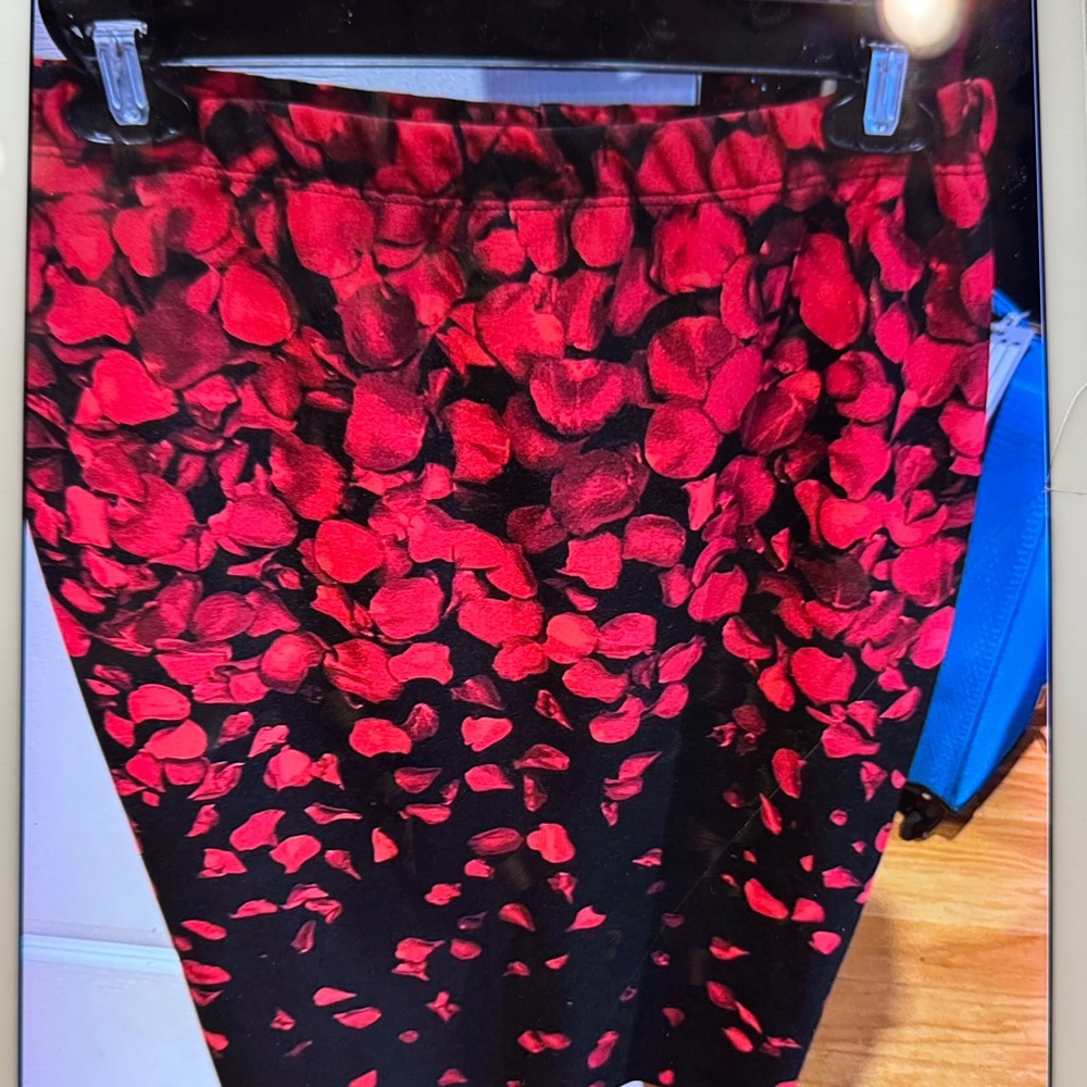 New Directions Red and Black A-Line Skirt